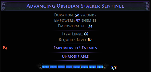 Obsidian Stalker Sentinel PoE