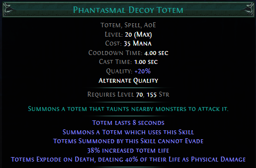 Phantasmal Decoy Totem PoE 3.24