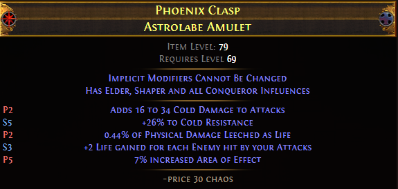 Phoenix Clasp Astrolabe Amulet