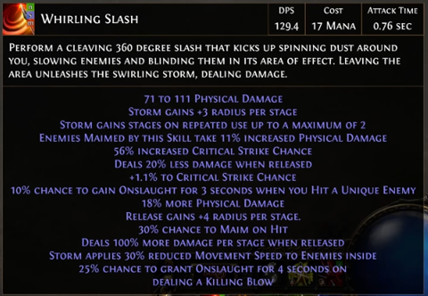 PoE 2 Whirling Slash