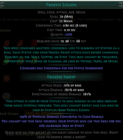 PoE Frozen Legion Level 20