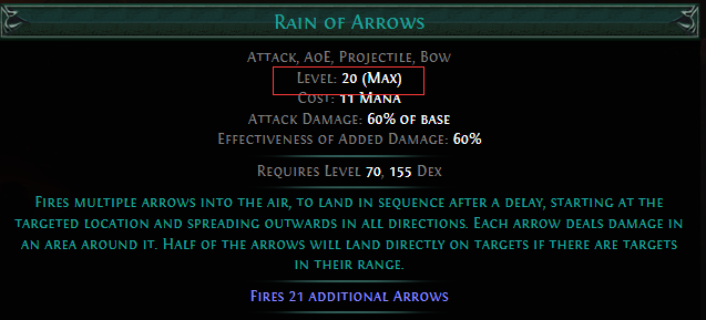 PoE Level a gem to level 20