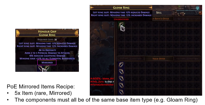 PoE Mirrored Items Recipe