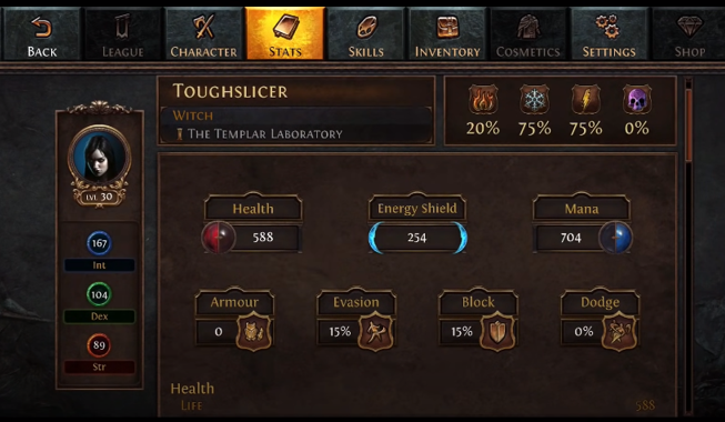 Path of Exile Mobile Stats