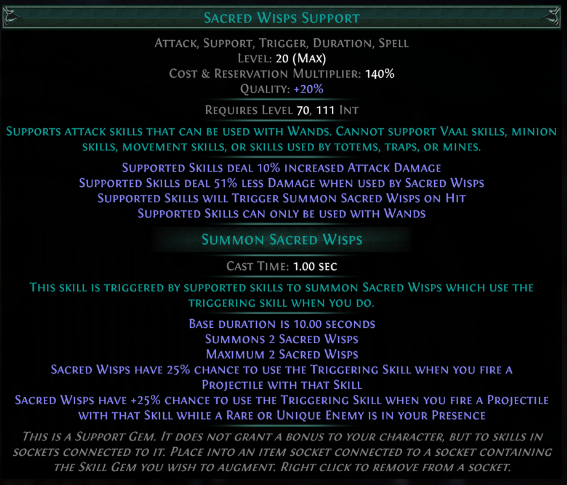 Sacred Wisps Support