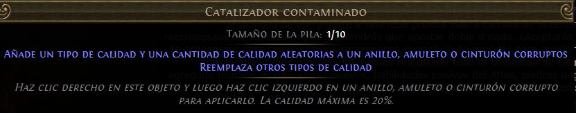 PoE Catalizador contaminado