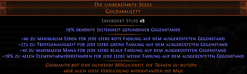 PoE Die unberührte Seele