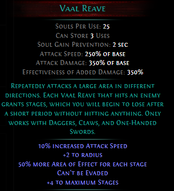 PoE Vaal Reave 3.19