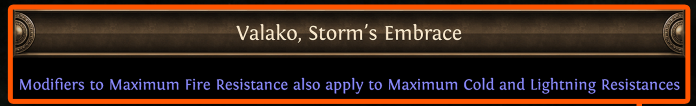PoE Valako, Storm's Embrace