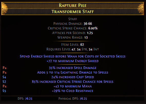Rapture Pile Transformer Staff