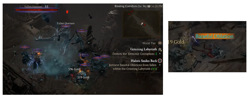 Retrieve Baneful Oblations from fallen within the Grinning Labyrinth - Diablo 4