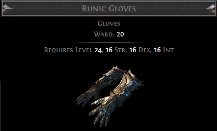 Runic Gloves PoE