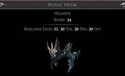 Runic Helm PoE