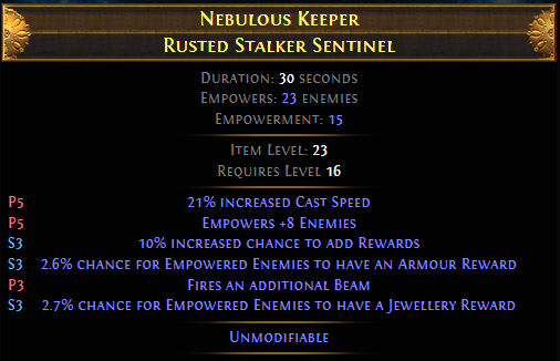 Rusted Stalker Sentinel PoE