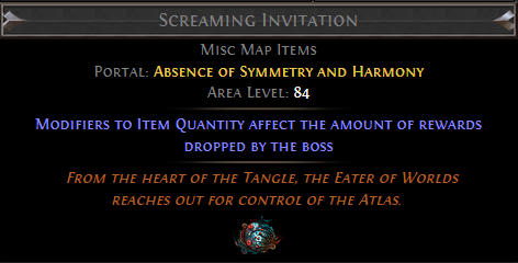 Screaming Invitation Map PoE
