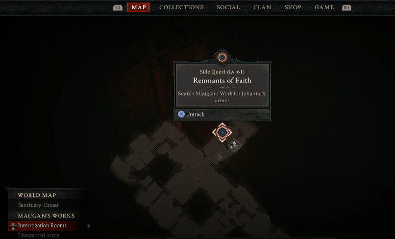 Search Maugan's Works for Johanna's Armor - Diablo 4