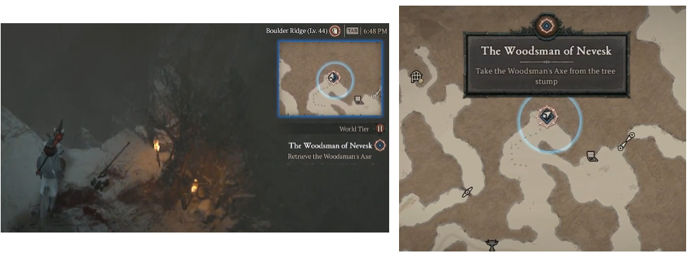 Search the wilderness for the Woodsman's Axe - Diablo 4
