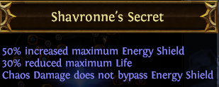 Shavronne's Secret PoE