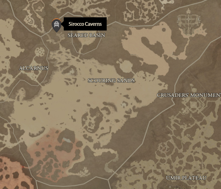 Sirocco Caverns Diablo 4 Location