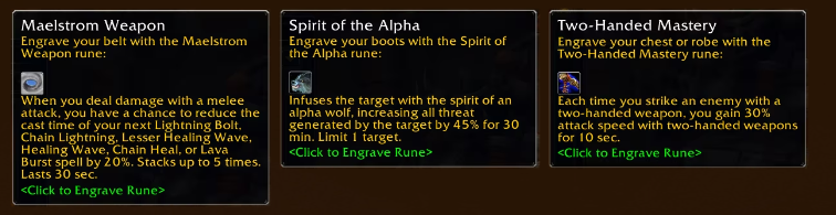 WoW SoD Shaman New Runes Phase 2