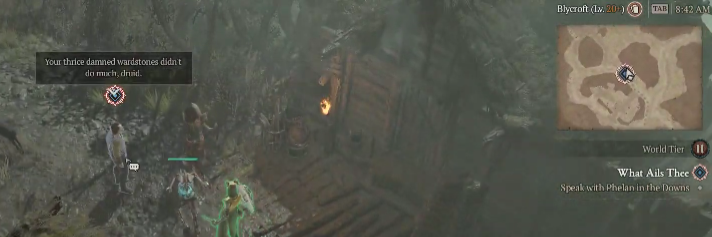 Speak with Phalen in the Downs - Diablo 4