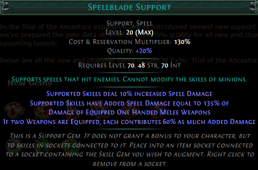 PoE Spellblade Support