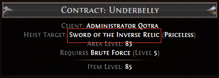 Sword of the Inverse Relic Contract