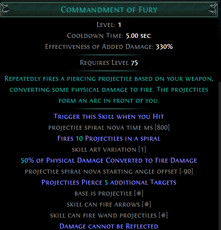 Trigger Commandment of Fury on Hit PoE