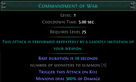Trigger Commandment of War on Kill PoE