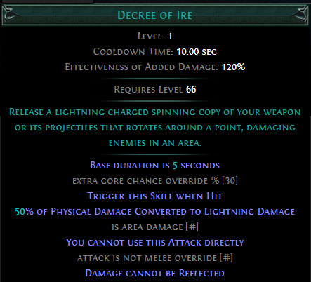 Trigger Decree of Ire when Hit PoE