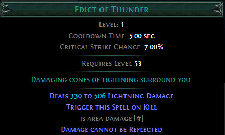 Trigger Edict of Thunder on Kill PoE