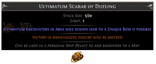 PoE Ultimatum Scarab of Dueling