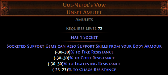 Uul-Netol's Vow PoE