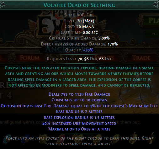 PoE Explosiver Tod des Wimmelns