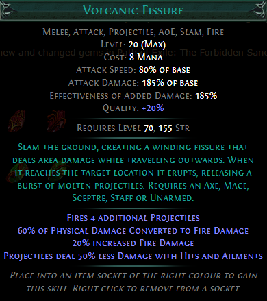 PoE Volcanic Fissure Gem