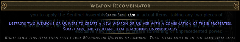 Weapon Recombinator PoE