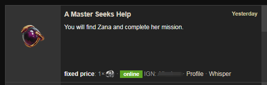 Zana mission prophecy