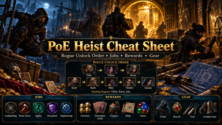 PoE Heist Cheat Sheet