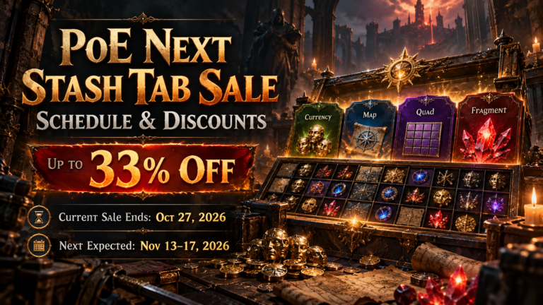 PoE Next Stash Tab Sale Schedule Discount